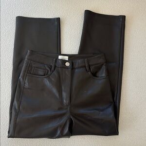 Wilfred Dark Brown Faux Leather Pants